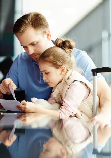 Family at airport